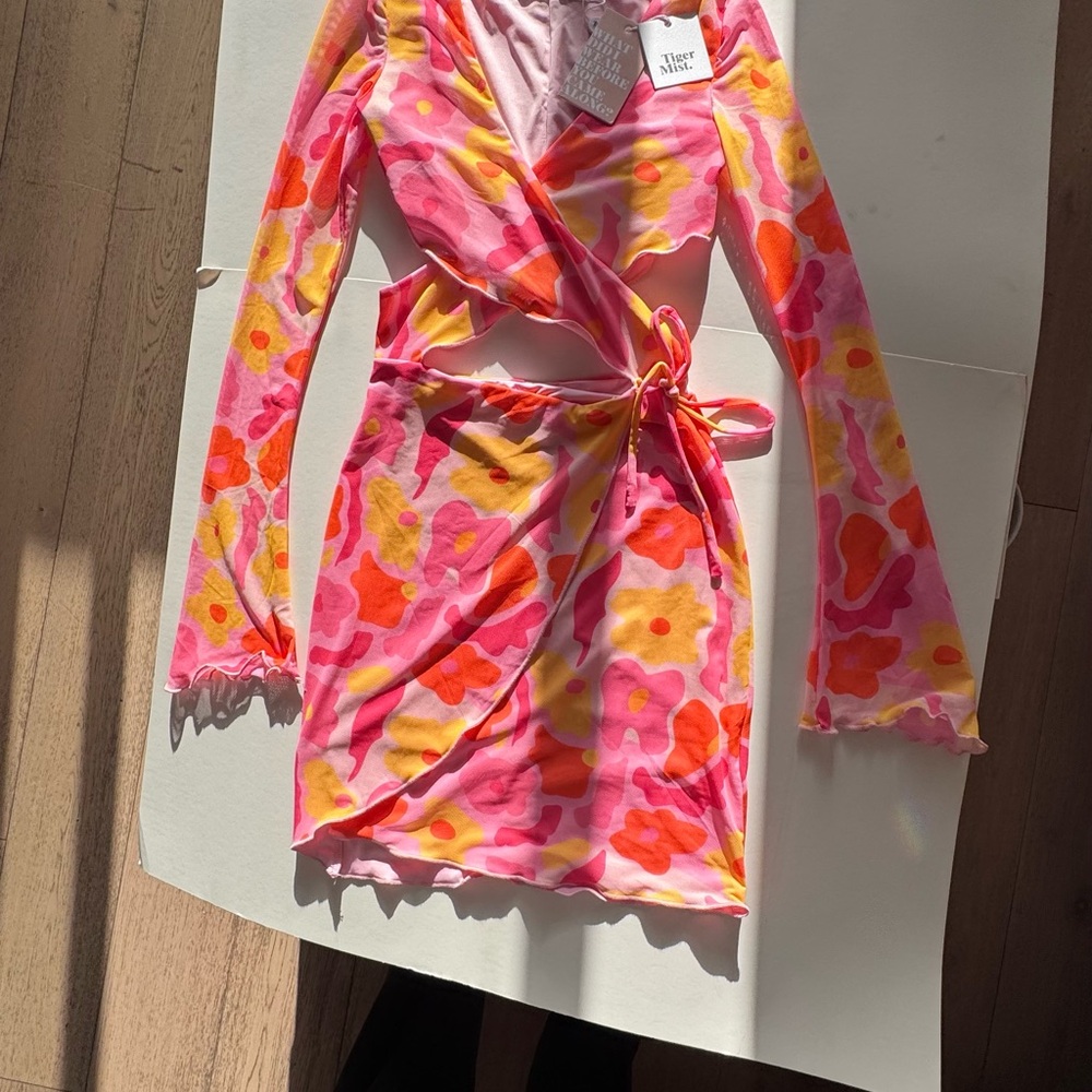 Tiger‎ Mist Pink and Yellow Floral Mini Dress